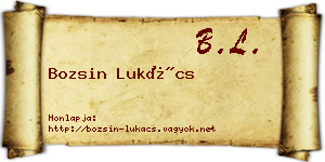 Bozsin Lukács névjegykártya